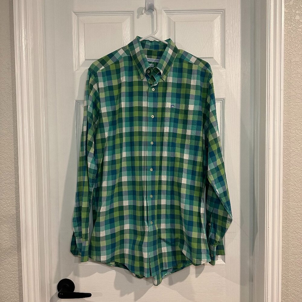 Green Blue Button Down by Southern Tide